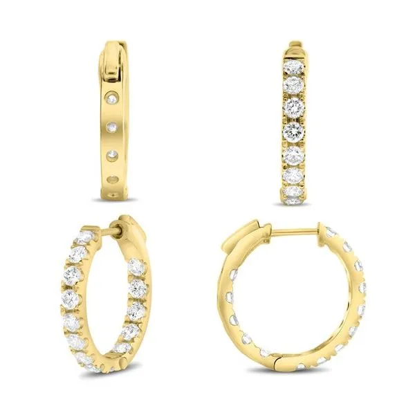 14kt Yellow Gold .50 Inch Diamond Inside-Outside Hoop Ear...