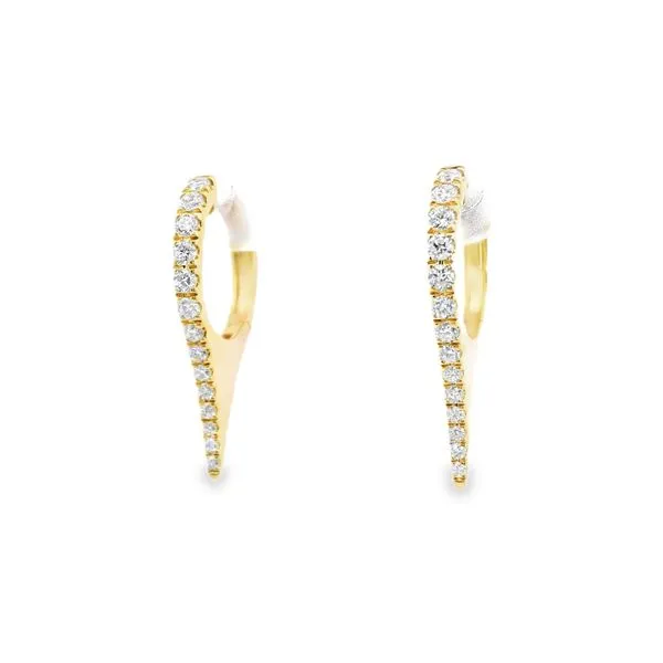 14kt Yellow Gold Diamond Fashion Huggie Earrings