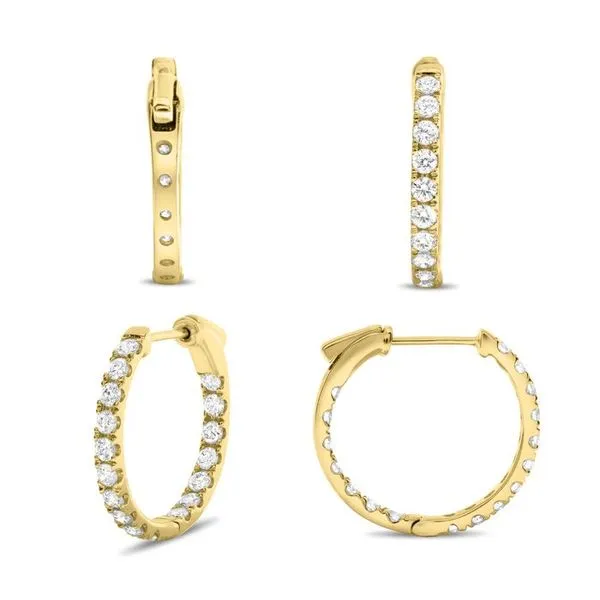 14kt Yellow Gold Diamond Hoop Earrings Becky Beauchine Kulka Diamonds and Fine Jewelry Okemos, MI