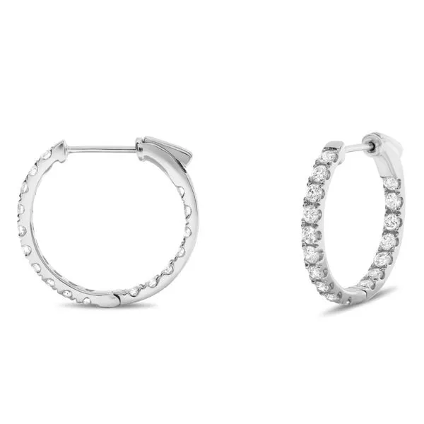 14kt White Gold Inside-Outside 1.50cttw Diamond Hoop Earrings Becky Beauchine Kulka Diamonds and Fine Jewelry Okemos, MI