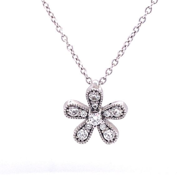 18kt White Gold Diamond Flower Pendant Becky Beauchine Kulka Diamonds and Fine Jewelry Okemos, MI