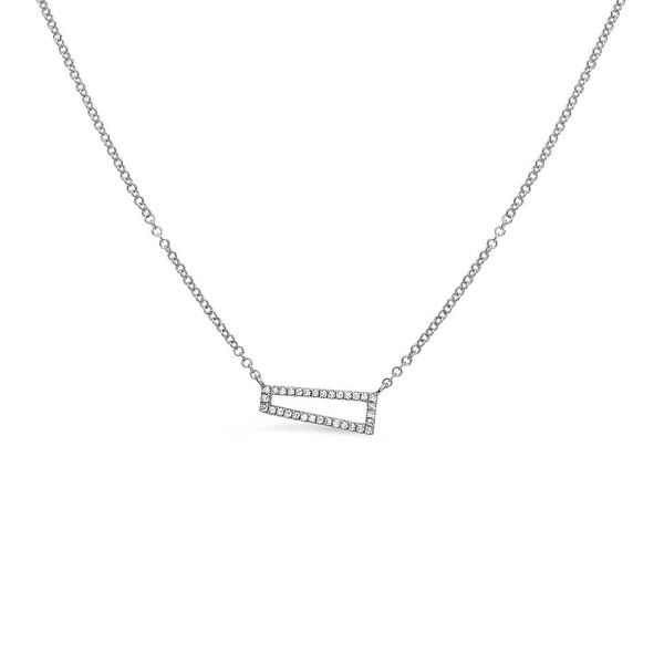 14kt White Gold Rectangle Diamond Necklace Becky Beauchine Kulka Diamonds and Fine Jewelry Okemos, MI