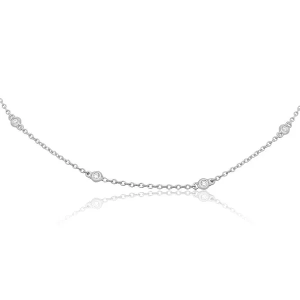 14kt White Gold 8-Stone Station Necklace Becky Beauchine Kulka Diamonds and Fine Jewelry Okemos, MI