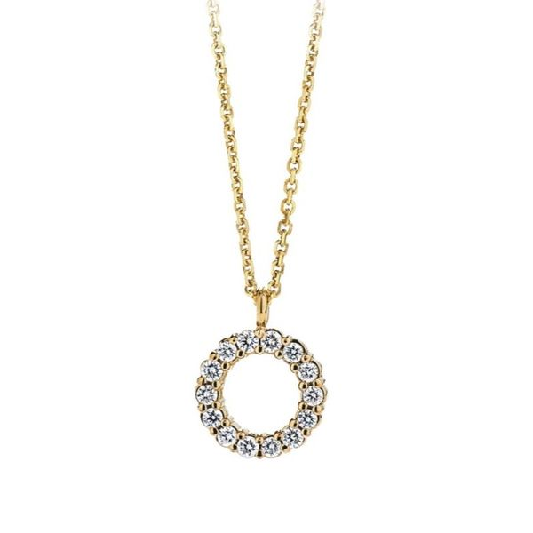 18kt Yellow Gold Diamond Circle Pendant Becky Beauchine Kulka Diamonds and Fine Jewelry Okemos, MI