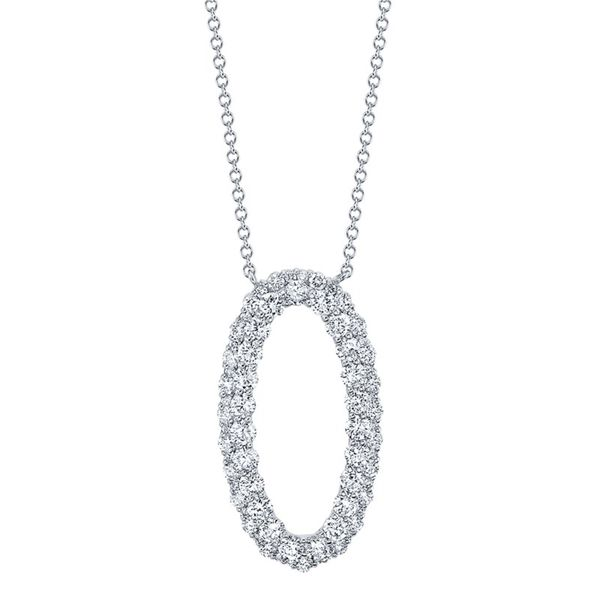 14kt White Gold 1.33cttw Diamond Double Row Oval Pendant Becky Beauchine Kulka Diamonds and Fine Jewelry Okemos, MI