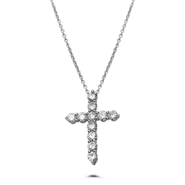 14kt White Gold .96cttw Diamond Cross Pendant Becky Beauchine Kulka Diamonds and Fine Jewelry Okemos, MI