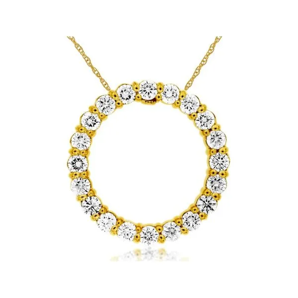 14kt Yellow Gold 1.00cttw Diamond Circle Pendant Becky Beauchine Kulka Diamonds and Fine Jewelry Okemos, MI