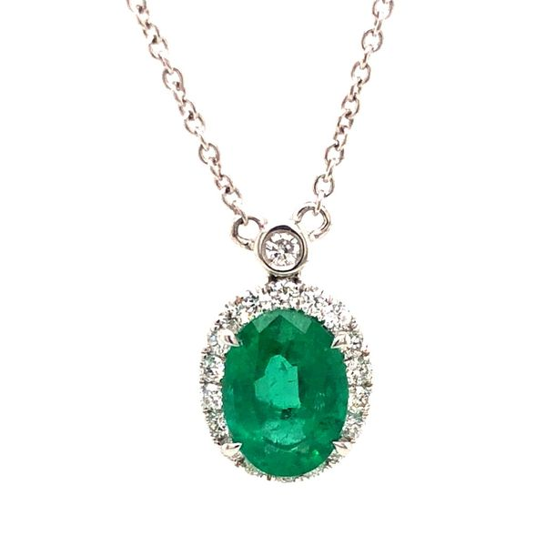 1.18ct Oval Emerald with .23cttw Diamond Accented Necklace Becky Beauchine Kulka Diamonds and Fine Jewelry Okemos, MI