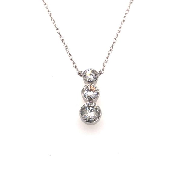 14kt White Gold Three Stone Diamond Necklace Becky Beauchine Kulka Diamonds and Fine Jewelry Okemos, MI