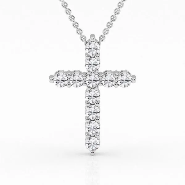 14kt White Gold Diamond Cross Pendant similar item image