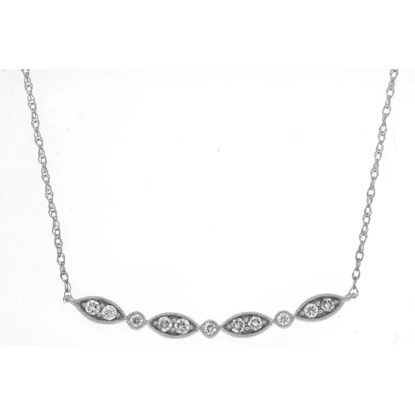 14kt White Gold Diamond Bar Necklace similar item image