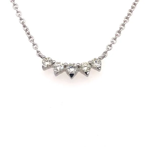 14kt White Gold Diamond Bar Necklace similar item image