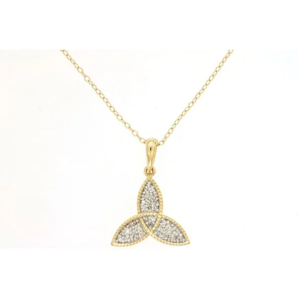 14kt Yellow Gold Pave Diamond Celtic Knot Necklace Becky Beauchine Kulka Diamonds and Fine Jewelry Okemos, MI