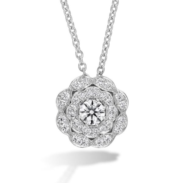 Hearts on Fire Lorelei double halo pendant Becky Beauchine Kulka Diamonds and Fine Jewelry Okemos, MI