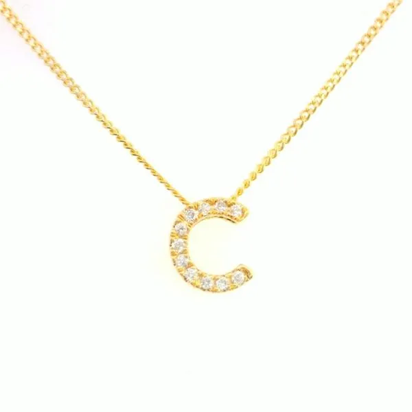 14kt Yellow Gold Diamon Initial C Pendant Becky Beauchine Kulka Diamonds and Fine Jewelry Okemos, MI