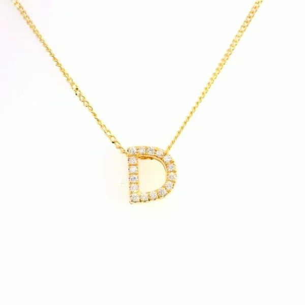 14kt Yellow Gold Diamond Initial D Pendant Becky Beauchine Kulka Diamonds and Fine Jewelry Okemos, MI