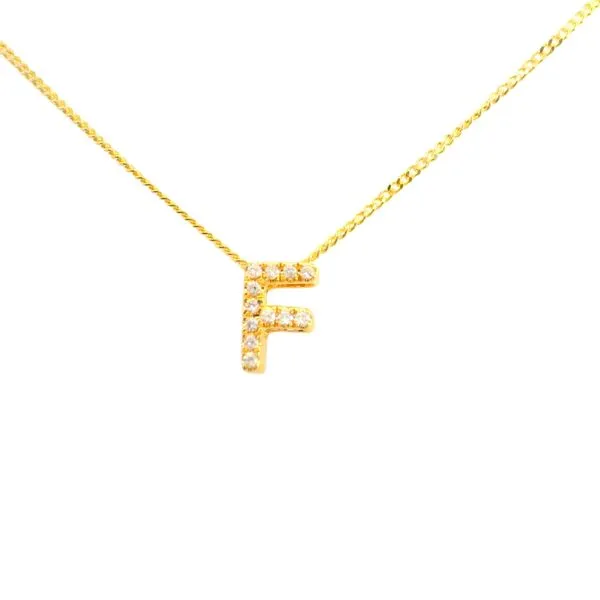 14kt Yellow Gold Diamond Initial F  Pendant Becky Beauchine Kulka Diamonds and Fine Jewelry Okemos, MI