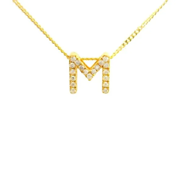 14kt Yellow Gold Diamond Initial M Pendant Becky Beauchine Kulka Diamonds and Fine Jewelry Okemos, MI