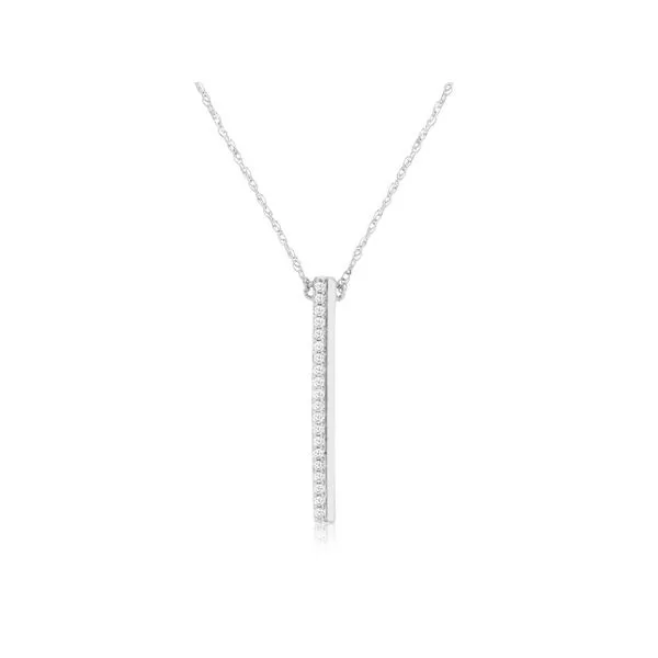 14kt White Gold Diamond Bar Pendant