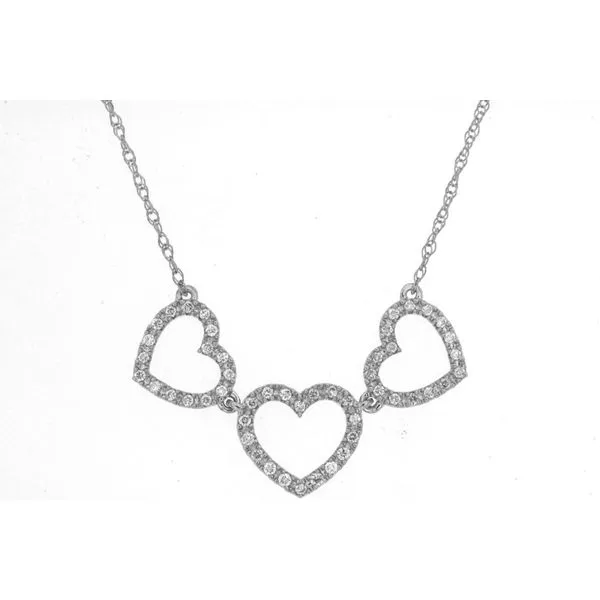 14kt White Gold Diamond Heart Necklace