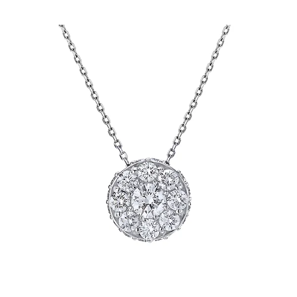 18kt White Gold Diamond Cluster Pendant