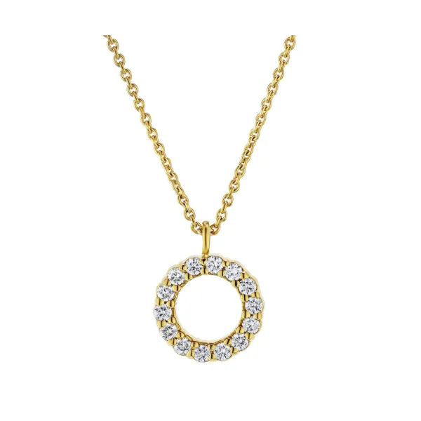 18Kt Yellow Gold Dimaond Circle Pendant