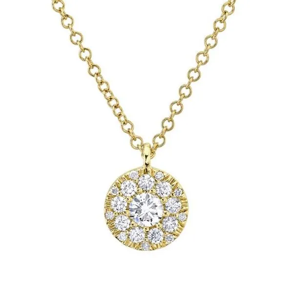 14kt Yellow Gold Diamond Cluster Necklace