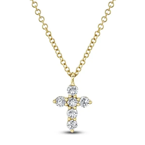 14kt Yellow Gold Diamond Cross Pendant Becky Beauchine Kulka Diamonds and Fine Jewelry Okemos, MI
