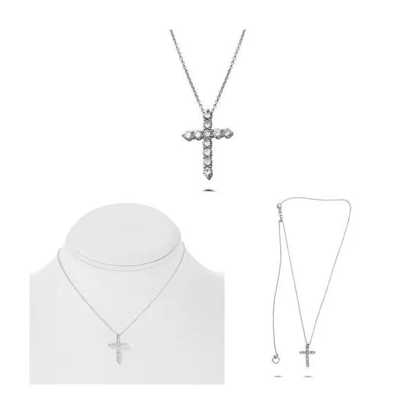 14kt White Gold Diamond Cross Pendant