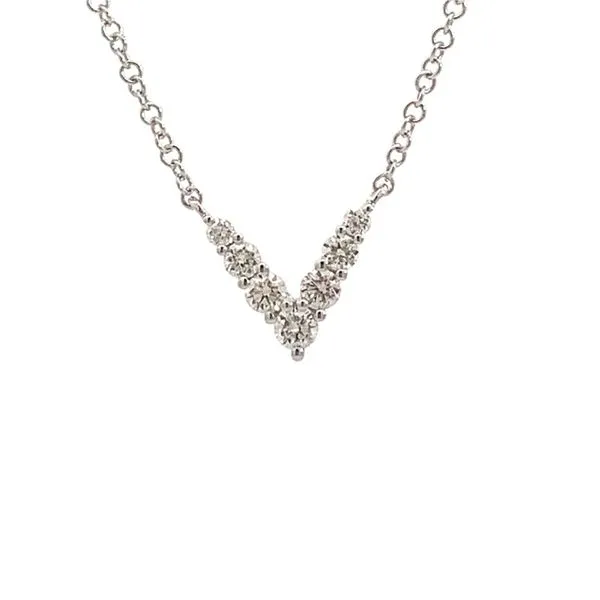 14kt White Gold Diamond \V\ Necklace