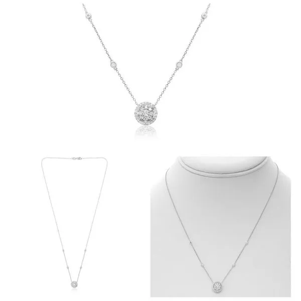 14kt White Gold Double Halo Diamond Pendant