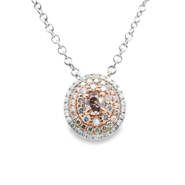18kt Two-Tone Gold Oval Pink Diamond Pendant Becky Beauchine Kulka Diamonds and Fine Jewelry Okemos, MI