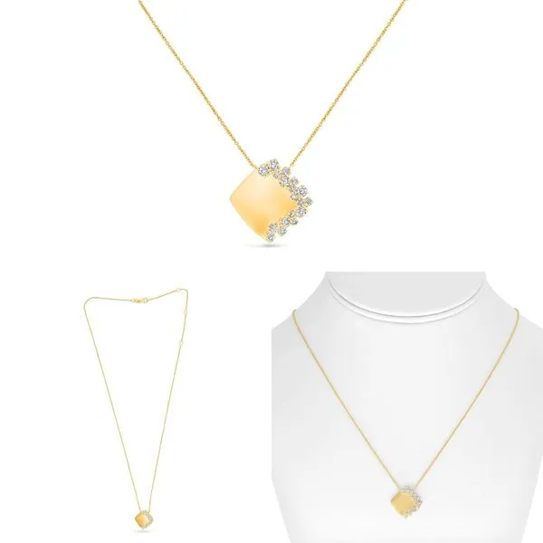 14kt Yellow Gold  Brushed Finnish Diamond Pendant Becky Beauchine Kulka Diamonds and Fine Jewelry Okemos, MI