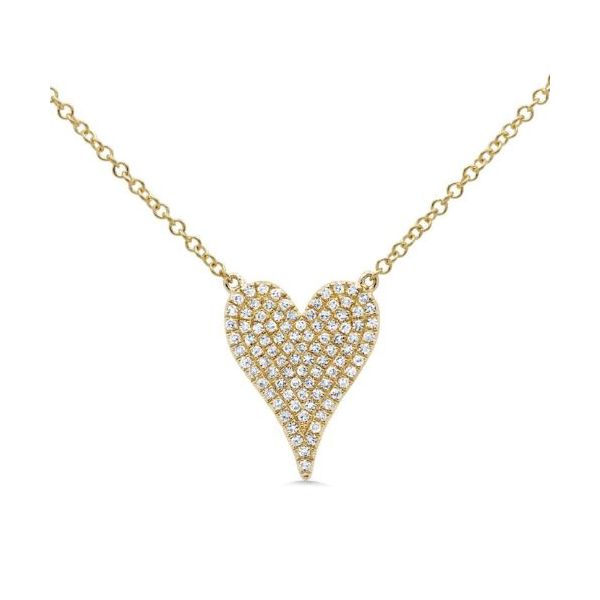 14kt Yellow Gold Pave Diamond Heart Necklace Becky Beauchine Kulka Diamonds and Fine Jewelry Okemos, MI