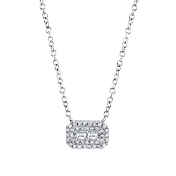 14kt White Gold Baguette Style Diamond Necklace Becky Beauchine Kulka Diamonds and Fine Jewelry Okemos, MI
