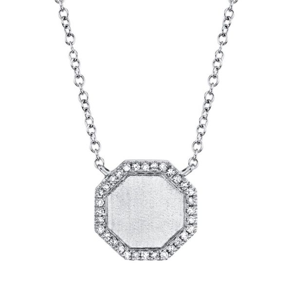 14kt White Gold Octagon Disk Diamond Necklace Becky Beauchine Kulka Diamonds and Fine Jewelry Okemos, MI