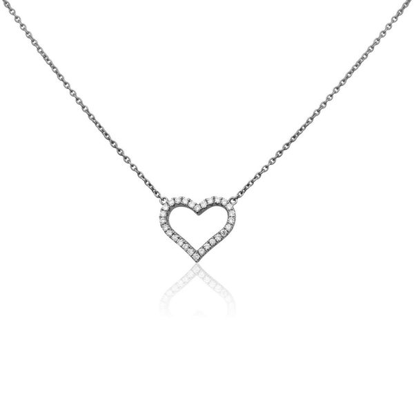 14kt White Gold Diamond Heart Necklance Becky Beauchine Kulka Diamonds and Fine Jewelry Okemos, MI