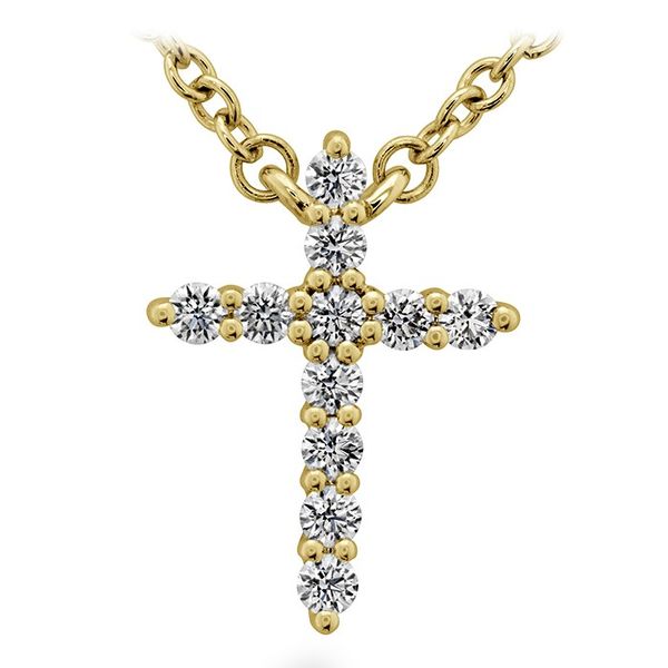 Small Signature Cross necklace by Hearts on Fire Image 2 Becky Beauchine Kulka Diamonds and Fine Jewelry Okemos, MI