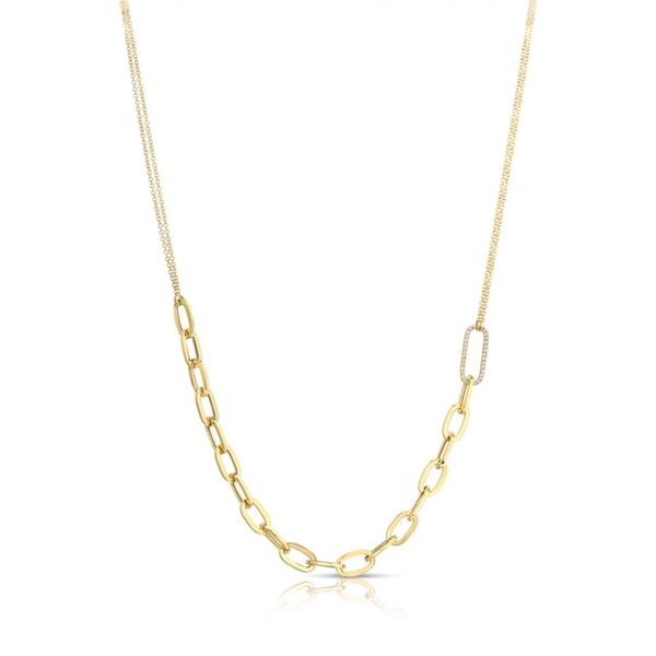 14kt Yellow Gold Split Paperclip Diamond Necklace Becky Beauchine Kulka Diamonds and Fine Jewelry Okemos, MI