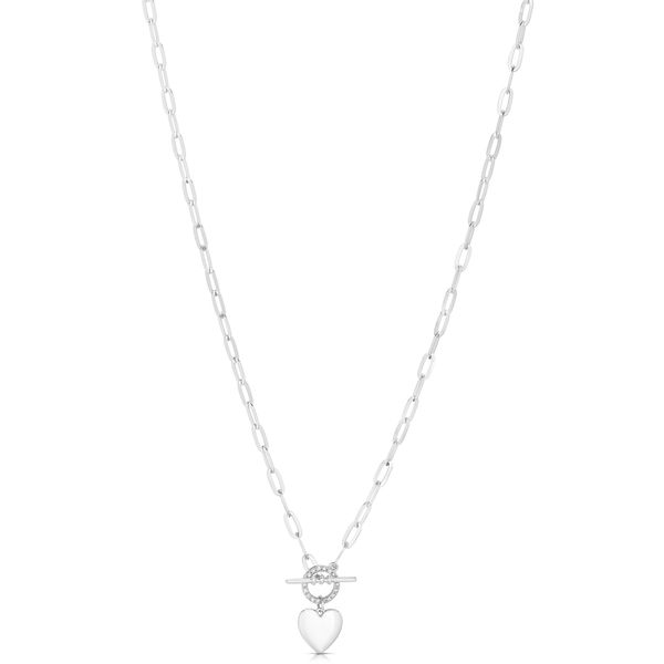 14kt White Gold Heart Toggle with Diamond Circle Lock Necklace Becky Beauchine Kulka Diamonds and Fine Jewelry Okemos, MI