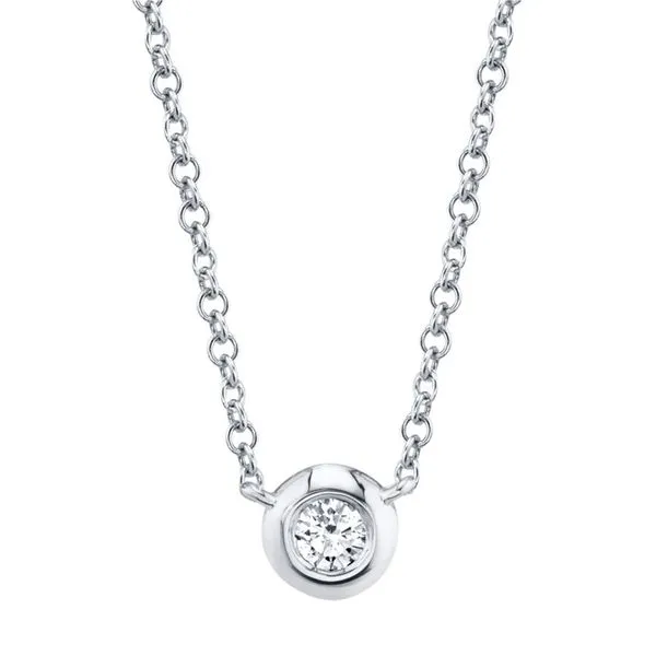 14kt White Gold Bezel Set Diamond Necklace Becky Beauchine Kulka Diamonds and Fine Jewelry Okemos, MI