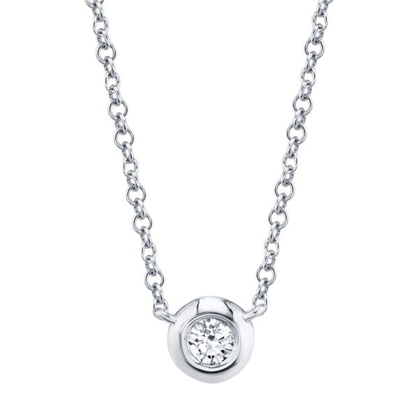 14kt White Gold Bezel Set Diamond Necklace Becky Beauchine Kulka Diamonds and Fine Jewelry Okemos, MI
