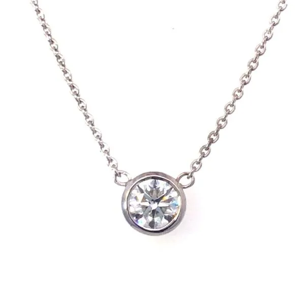 14kt White Gold Bezel Set Solitaire Dimaond Necklace Becky Beauchine Kulka Diamonds and Fine Jewelry Okemos, MI