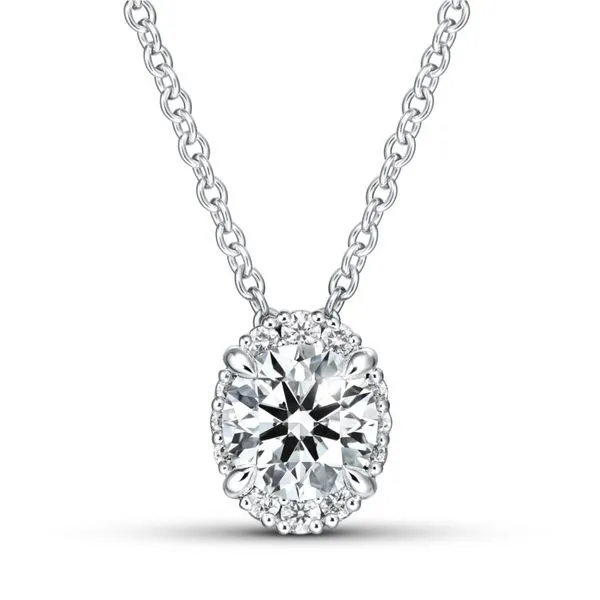 18kt White Gold Ellipse Diamond Pendant by Hearts on Fire Becky Beauchine Kulka Diamonds and Fine Jewelry Okemos, MI