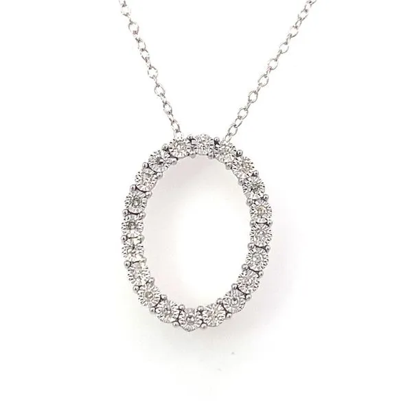 14kt White Gold Open Oval Diamond Necklace Becky Beauchine Kulka Diamonds and Fine Jewelry Okemos, MI