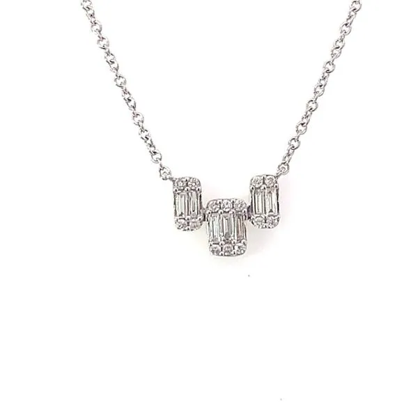 14kt White Gold Illusion 3 Stone Diamond Necklace Becky Beauchine Kulka Diamonds and Fine Jewelry Okemos, MI