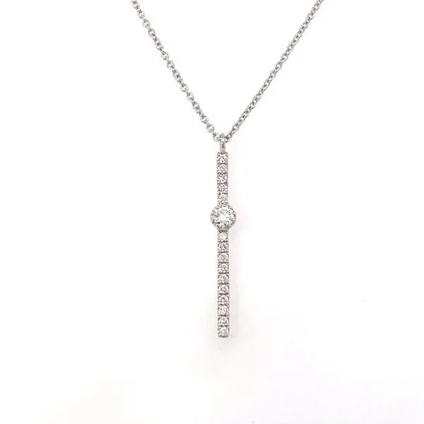 One 14kt White Gold Vertical Bar Diamond Necklace Becky Beauchine Kulka Diamonds and Fine Jewelry Okemos, MI
