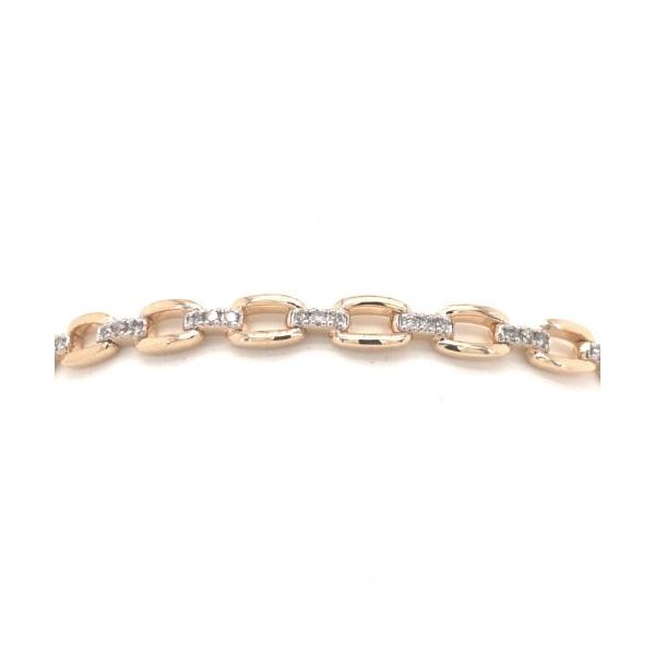 14kt Yellow Gold Oval Link Diamond Bar Bracelet Becky Beauchine Kulka Diamonds and Fine Jewelry Okemos, MI