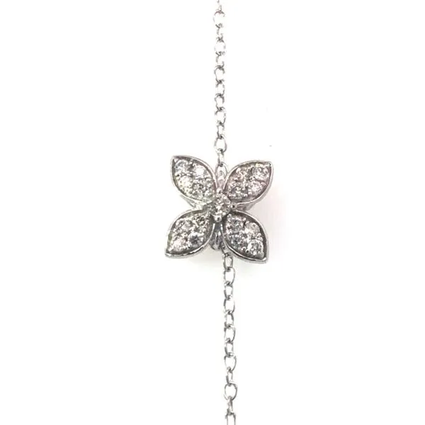 14kt White Gold Diamond Flower Bracelet Image 2 Becky Beauchine Kulka Diamonds and Fine Jewelry Okemos, MI