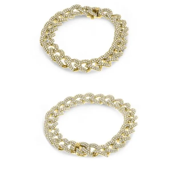 14kt Yellow Gold Pave Diamond Curb Link Bracelet Becky Beauchine Kulka Diamonds and Fine Jewelry Okemos, MI